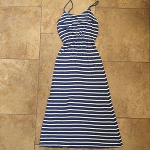 Gap maxi dress blue stripes size sm